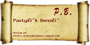 Pastyák Bennó névjegykártya